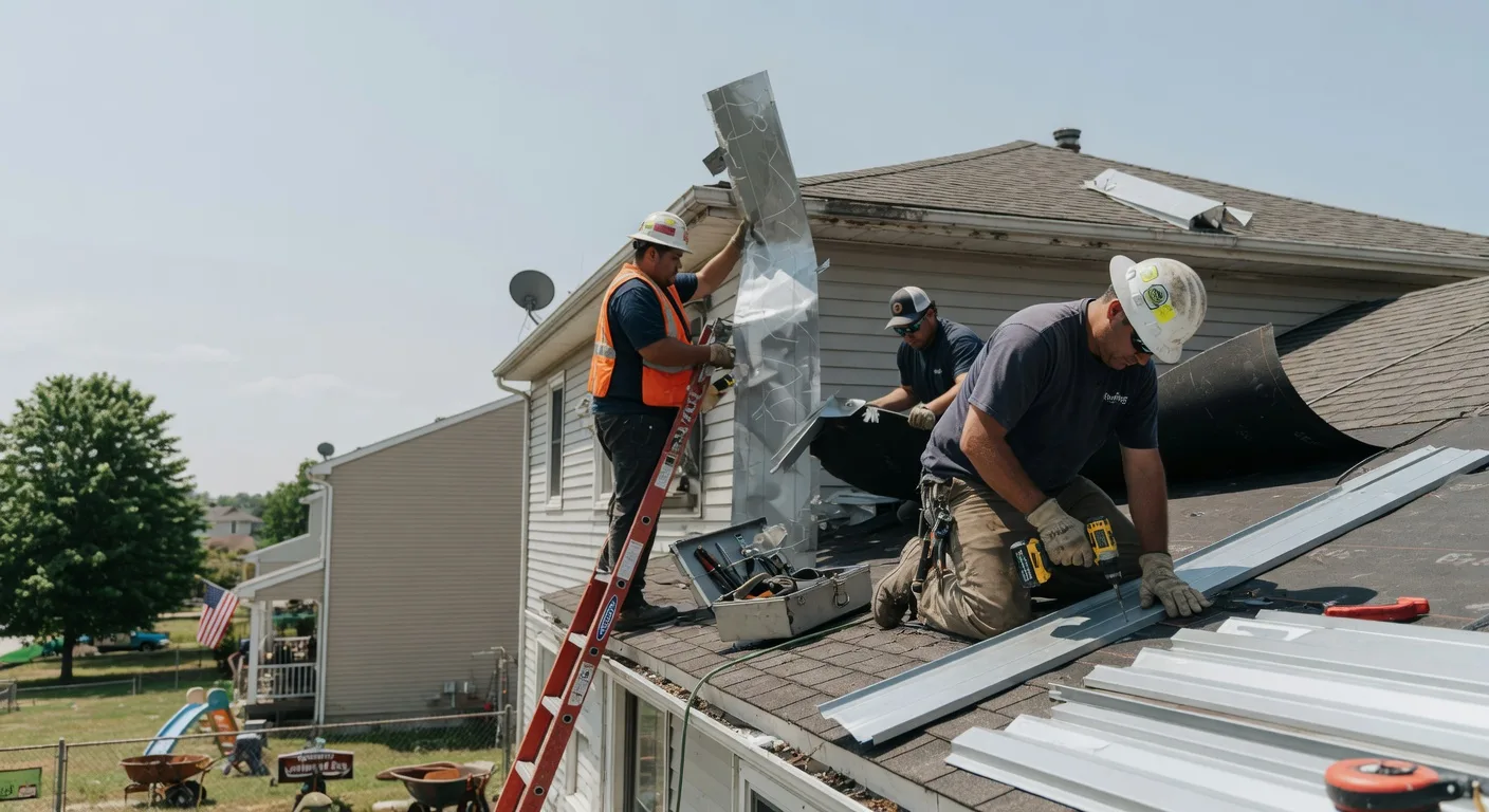 Storm Damage Metal Roof Repair in Rembrandt, IA
